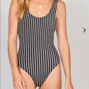 Amuse society black amalia striped one piece